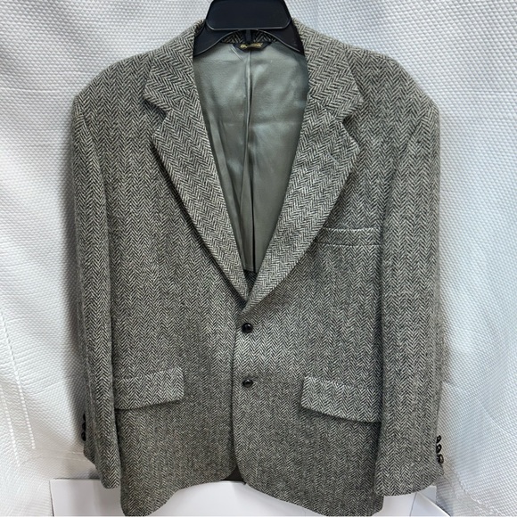 Oakmont tailoring for Corn-Austin Murray Pairs Gray‎ Herringbone Blazer 44R - Picture 1 of 7